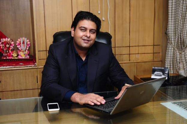 Portrait of Ankit Aggarwal, Managing Director of Devika Group, at the Nehru Place headquarters